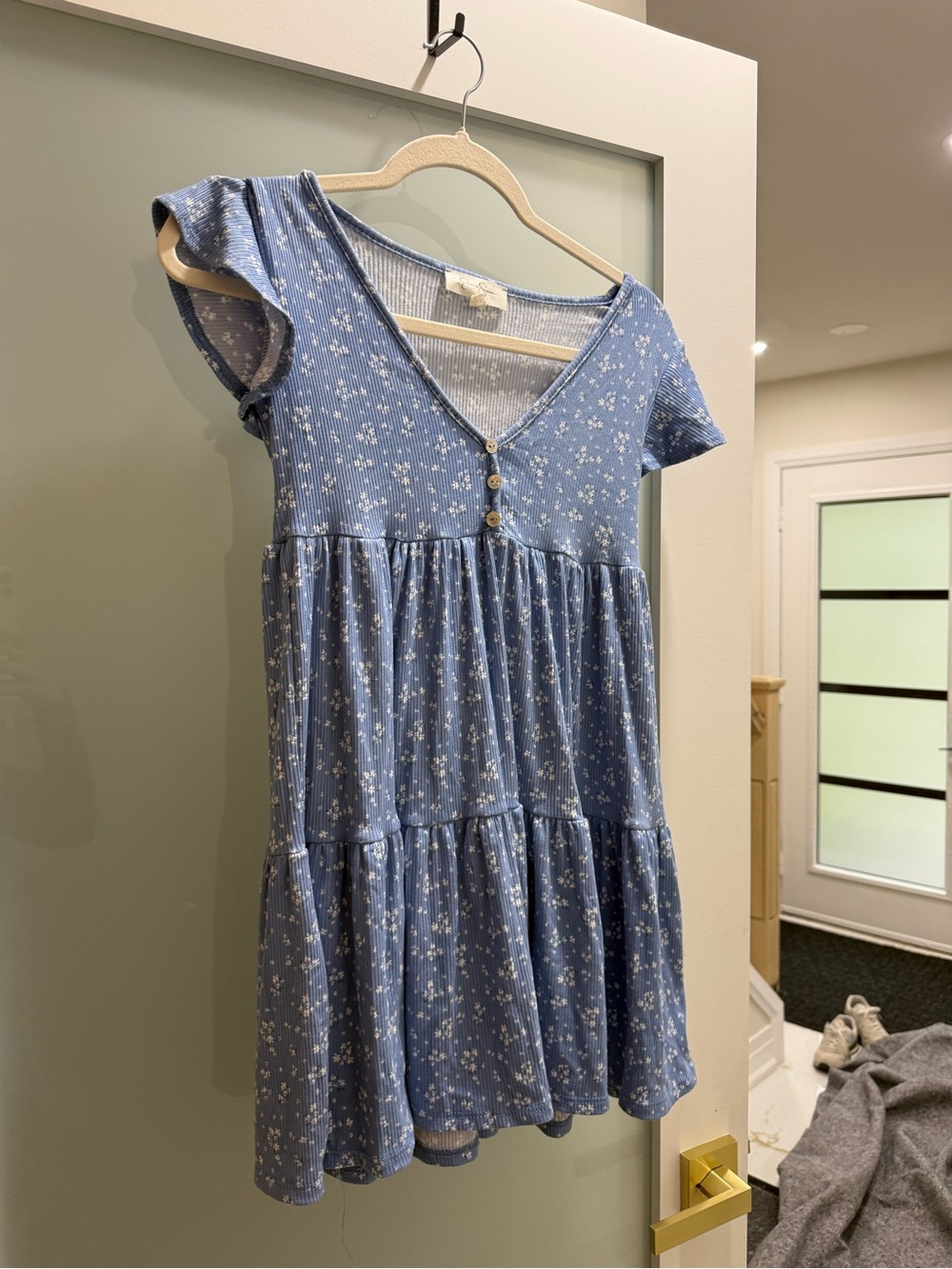✨ Blue Floral Babydoll Dress ✨